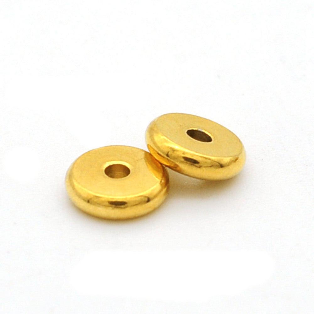 Kraal disc 18Kr premium RVS goud 6mm - per stuk-Onderdelen-Kraaltjes van Renate