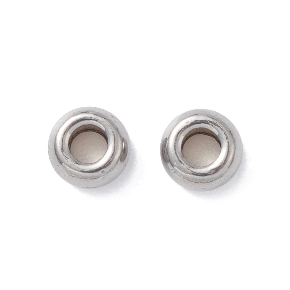 Kraal disc rond RVS zilver 4mm - per stuk-Kralen-Kraaltjes van Renate