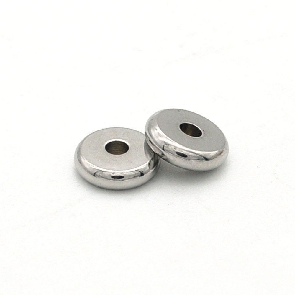 Kraal disc rond RVS zilver 5mm - per stuk-Kralen-Kraaltjes van Renate