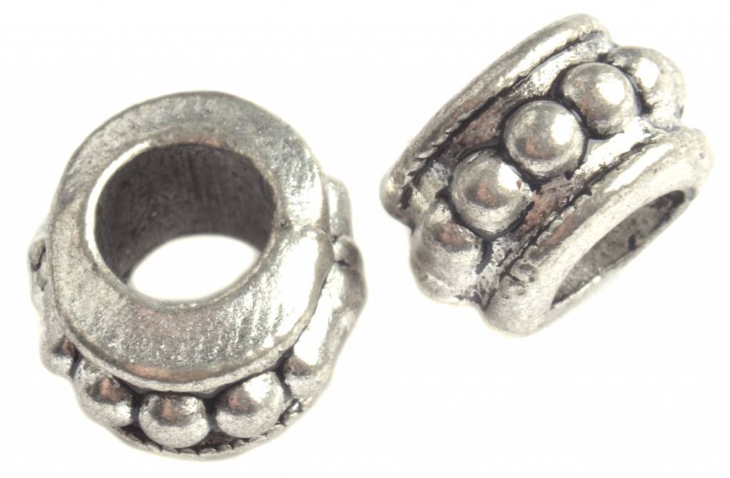 Kraal dots Ø5,5mm Zilver 11mm - 3 stuks-Kraaltjes van Renate