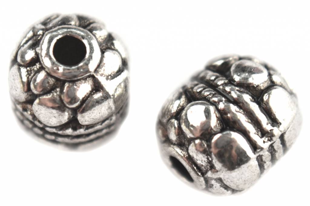 Kraal dots Zilver 8mm - 7st-Kraaltjes van Renate