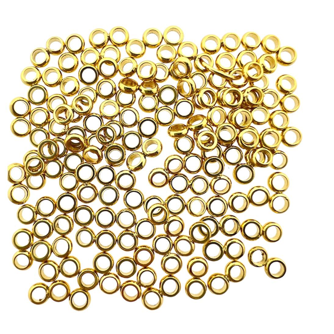 Kraal dubbele ring goud 6x3x1mm-Kralen-Kraaltjes van Renate
