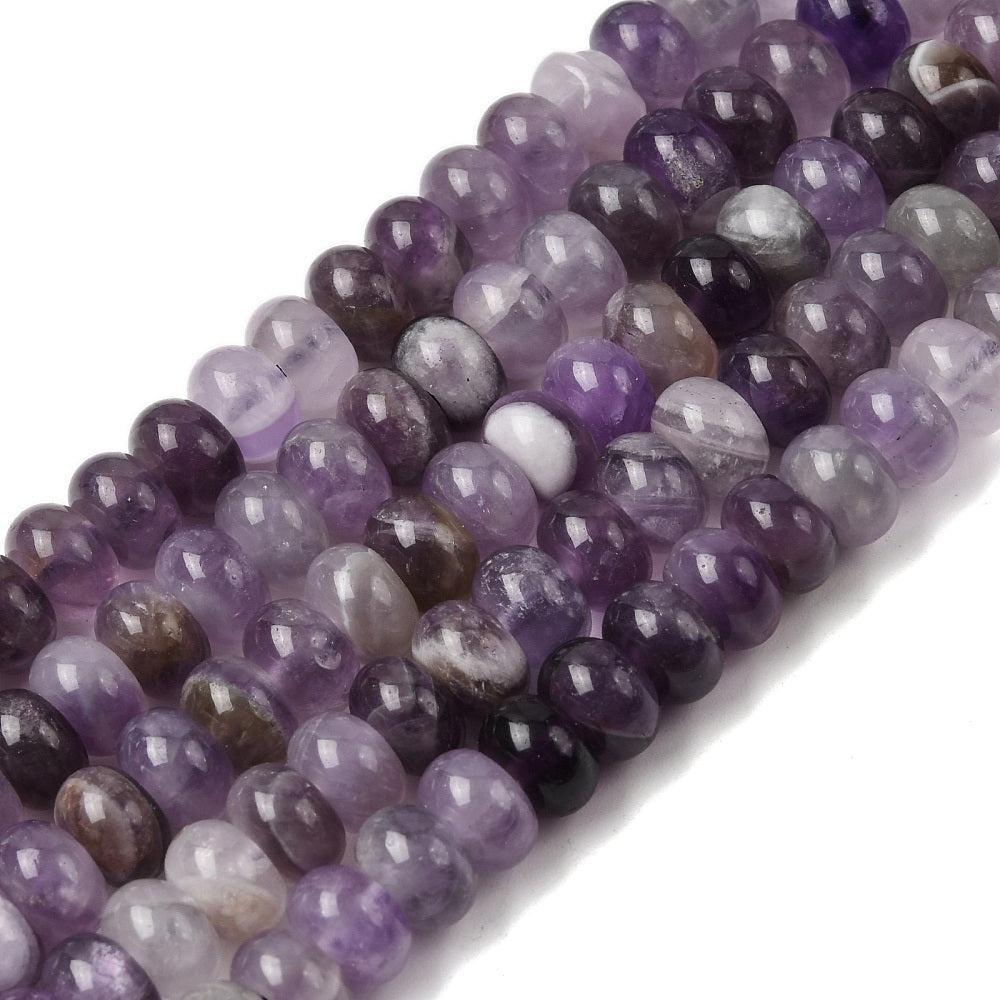 Kraal edelsteen amethist rondelle 8,5mm - per stuk-bedels-Kraaltjes van Renate
