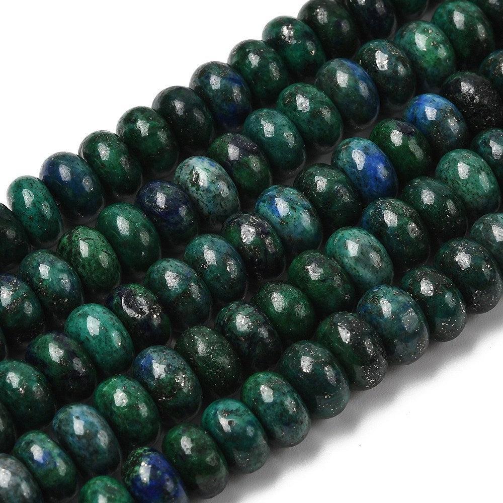 Kraal edelsteen chrysocolla rondelle 8,5mm - per stuk-bedels-Kraaltjes van Renate