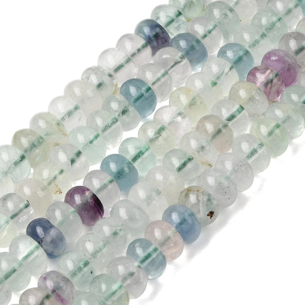 Kraal edelsteen fluoriet rondelle 8,5mm - per stuk-bedels-Kraaltjes van Renate