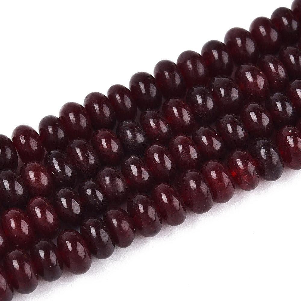 Kraal edelsteen jade brown rondelle 6,5mm - per 15 stuks-bedels-Kraaltjes van Renate