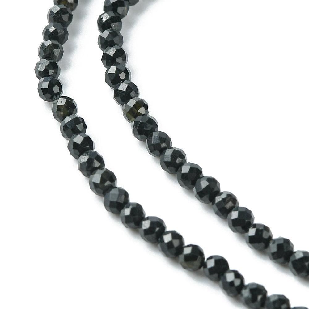 Kraal edelsteen turmalijn facet black 3,2mm - per ±138 stuks-Kralen-Kraaltjes van Renate