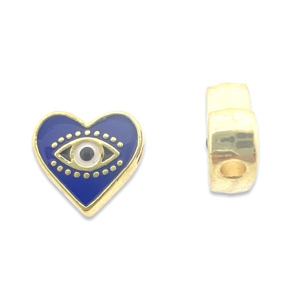 Kraal emaille eye goud 12mm-bedels-Kraaltjes van Renate
