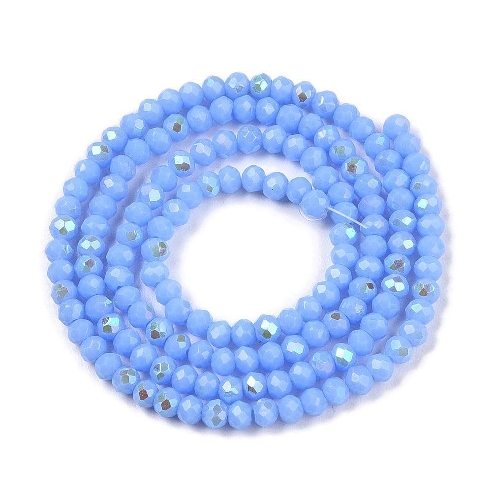 Kraal facet half AB rondelle cornflower blue 2,7mm - per ±144 stuks-Kralen-Kraaltjes van Renate