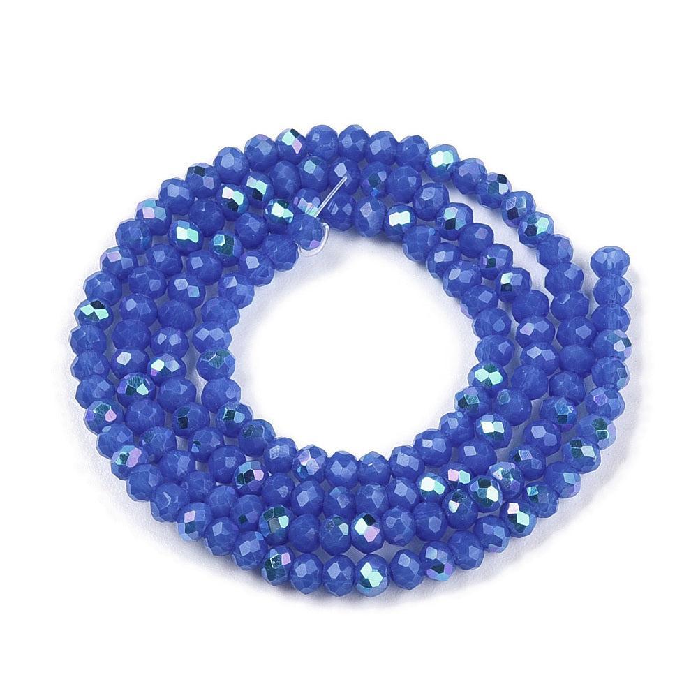 Kraal facet half AB rondelle royal blue 2,7mm - per ±144 stuks-Kralen-Kraaltjes van Renate