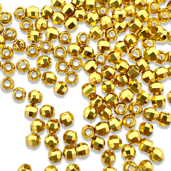 Kraal facet rond Ø1,3mm Goud DQ 3mm-Kralen-Kraaltjes van Renate