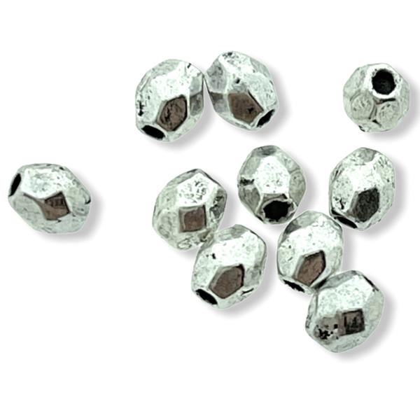 Kraal facet rondel Ø1mm Zilver 3,5x3,5mm - 18 stuks-Kraaltjes van Renate