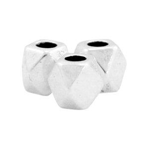 Kraal facet ruitjes Zilver DQ 3x3mm-Kraaltjes van Renate