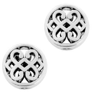 Kraal filigraan Celtic style hearts Zilver DQ 11mm-Kraaltjes van Renate