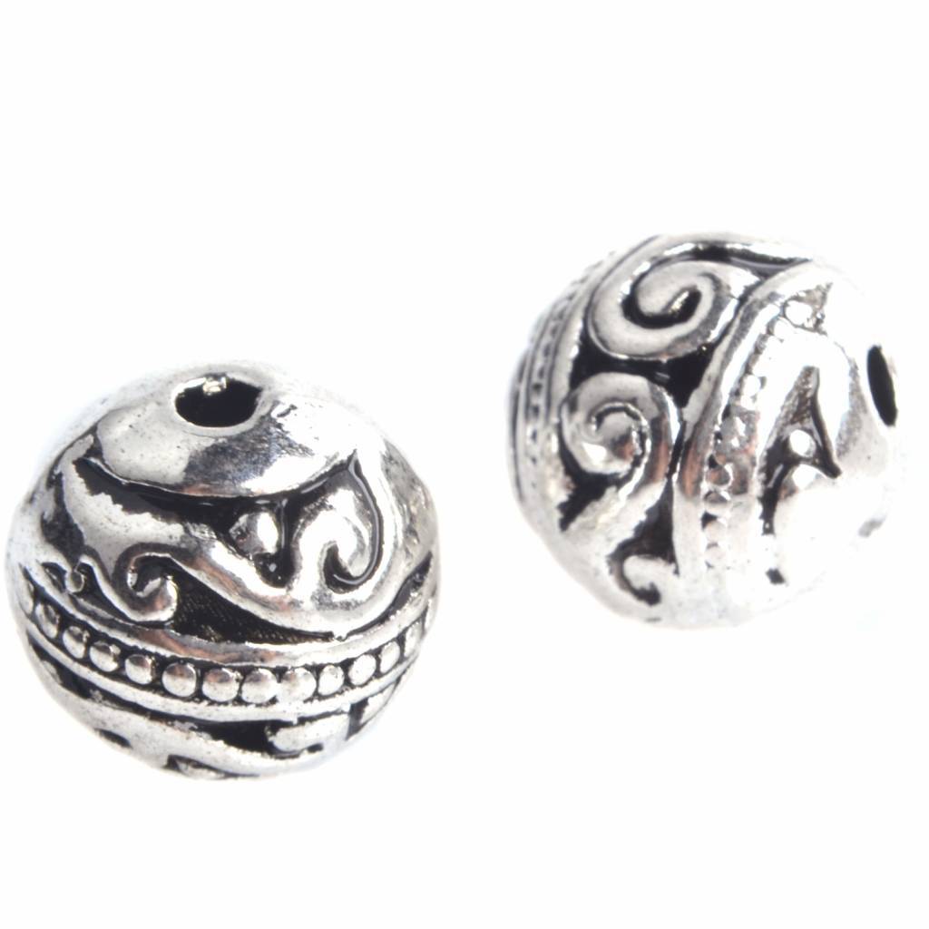 Kraal filigraan krullen Zilver 8mm - 3 stuks-Kraaltjes van Renate