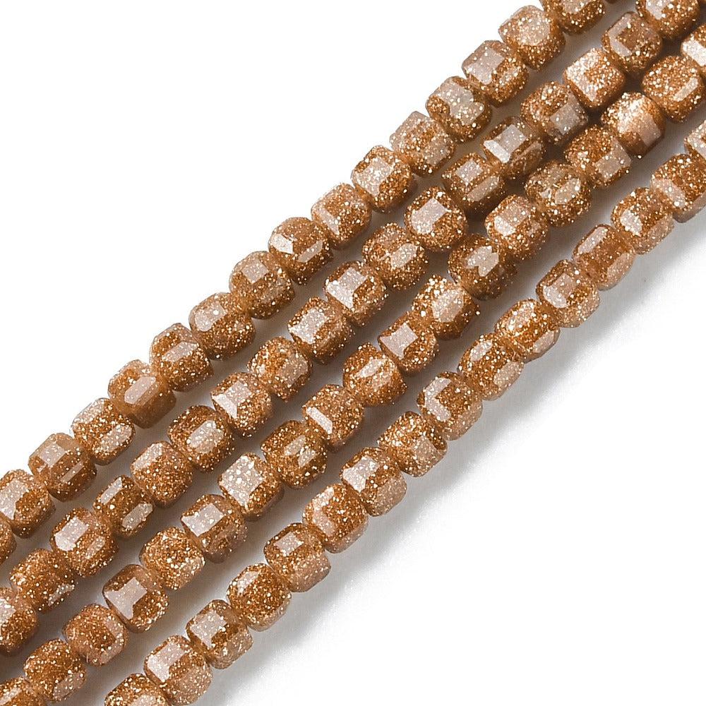 Kraal goldstone facet 2x2,5mm- per 10 stuks-Kralen-Kraaltjes van Renate