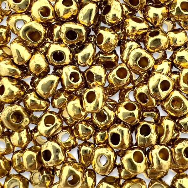Kraal goud Ø1.5mm 3x4mm 24K DQ-Kralen-Kraaltjes van Renate