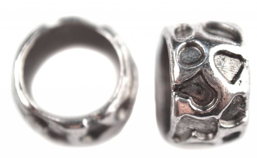 Kraal groot gat Ø10mm Zilver 13mm - 4 stuks-Kraaltjes van Renate