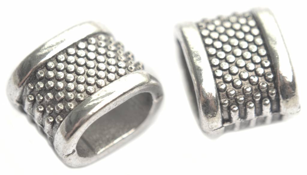 Kraal groot gat Ø10x6mm zilver-Kraaltjes van Renate