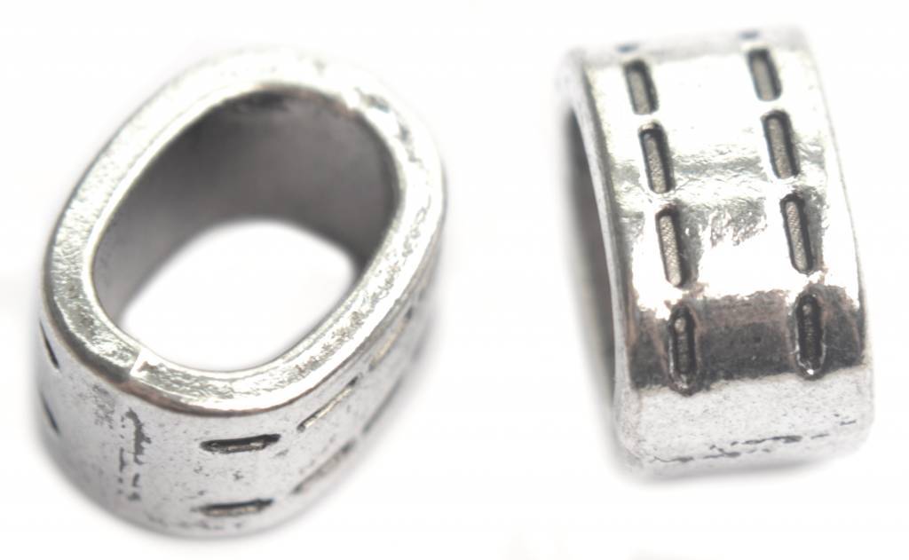 Kraal groot gat Ø10x6mm zilver-Kraaltjes van Renate