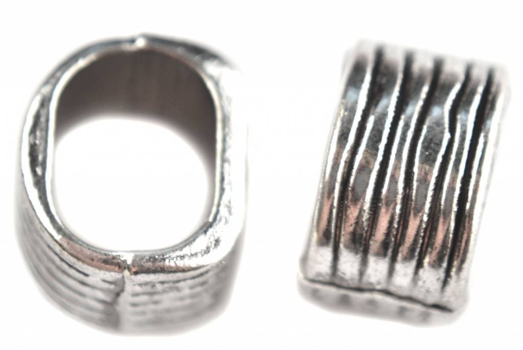Kraal groot gat Ø12x9mm Zilver-Kraaltjes van Renate