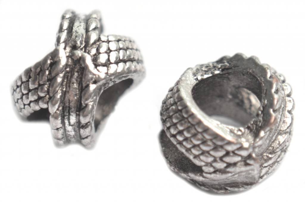 Kraal groot gat Ø6mm zilver 11mm-Kraaltjes van Renate