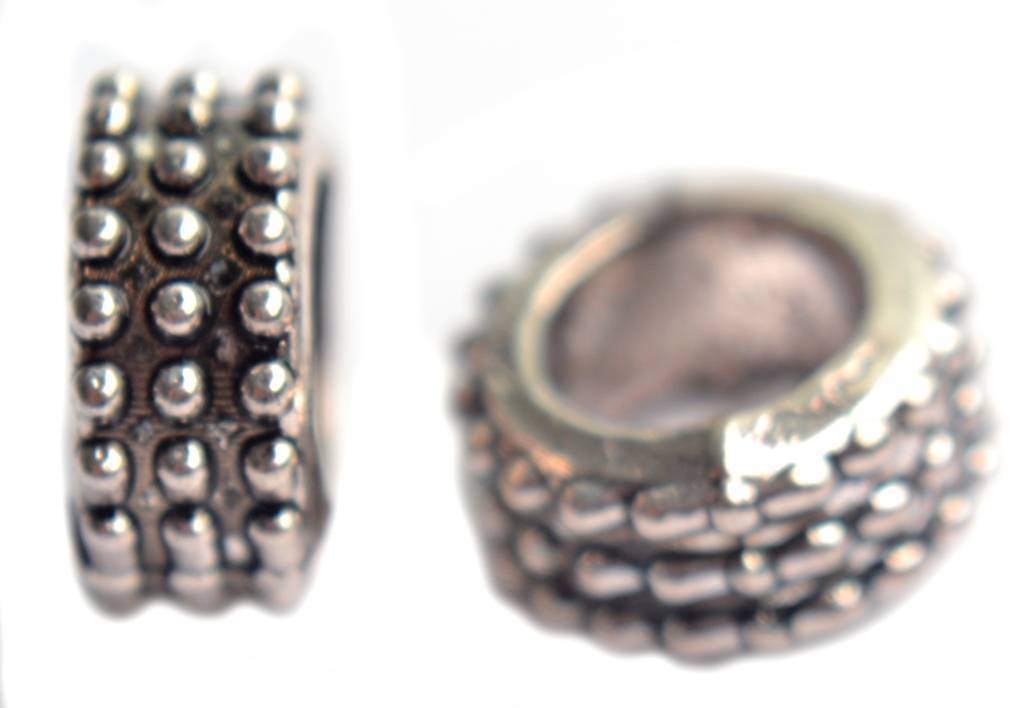 Kraal groot gat Ø6mm zilver 11x5mm - 4 stuks-Kraaltjes van Renate