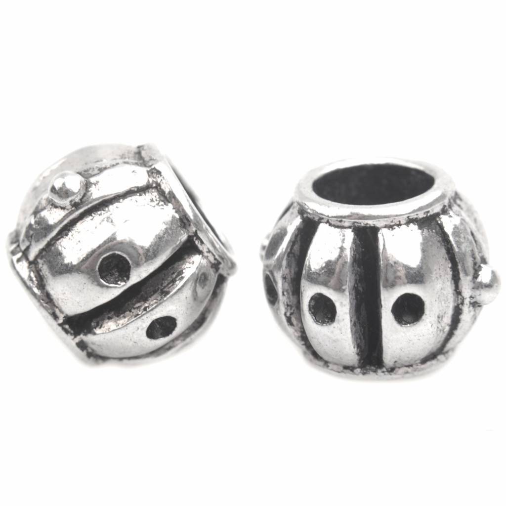 Kraal groot gat Ø7mm Zilver 16x10mm-Kraaltjes van Renate