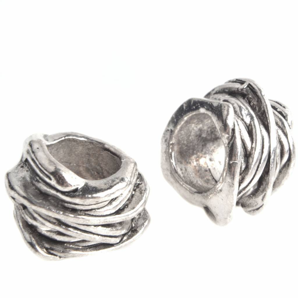 Kraal groot gat Ø8mm Zilver 15x11mm-Kraaltjes van Renate