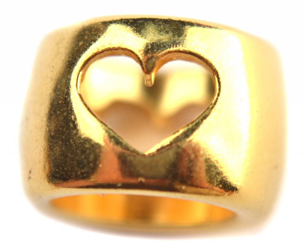 Kraal hart Ø10mm Goud DQ 15mm-Kraaltjes van Renate