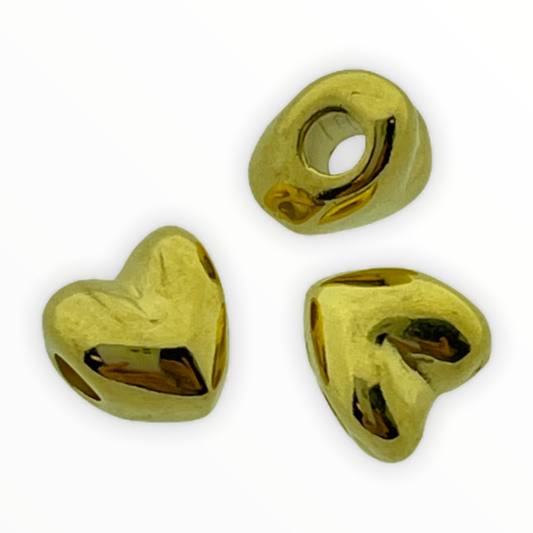 Kraal hart Ø2,5mm Goud 24kr DQ 8x7mm-Kraaltjes van Renate