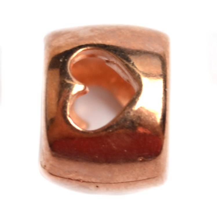 Kraal hart Ø6mm Rosegoud DQ 9mm-Kraaltjes van Renate