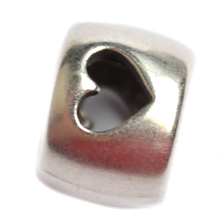 Kraal hart Ø6mm Zilver DQ 9mm-Kraaltjes van Renate