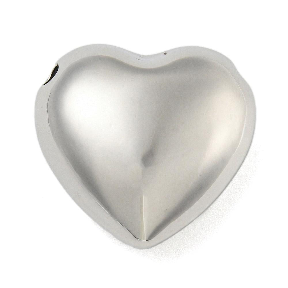 Kraal hart groot brass zilver 24,5mm - per stuk-bedels-Kraaltjes van Renate