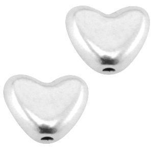 Kraal hart metaal Zilver DQ 6mm-Kraaltjes van Renate