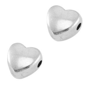 Kraal hart metaal Zilver DQ 6mm-Kraaltjes van Renate