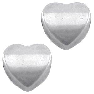 Kraal hart metaal Zilver DQ 8mm-Kraaltjes van Renate