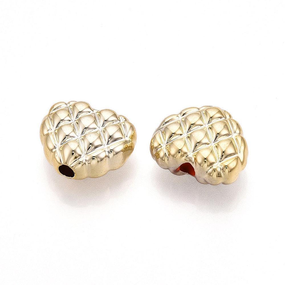 Kraal hartje Plastic Goud 17x20mm- Per stuk-bedels-Kraaltjes van Renate