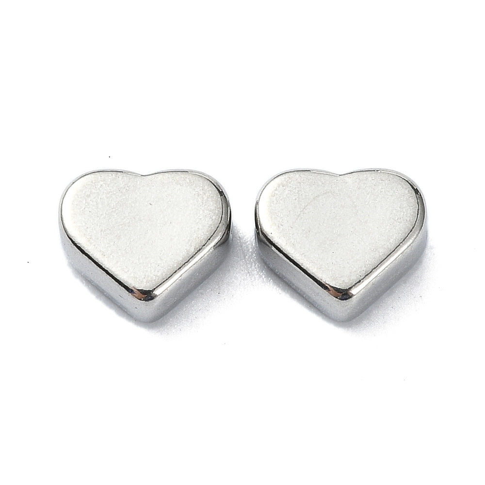 Kraal hartje RVS zilver 4,8mm - per stuk-Kralen-Kraaltjes van Renate