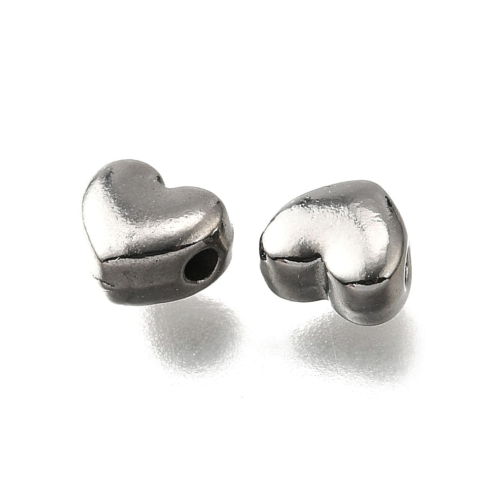 Kraal hartje RVS zilver 6mm - per stuk-Kralen-Kraaltjes van Renate