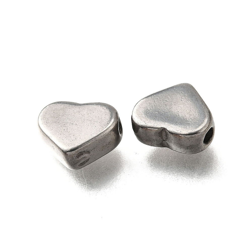 Kraal hartje RVS zilver 8mm - per stuk-Kralen-Kraaltjes van Renate