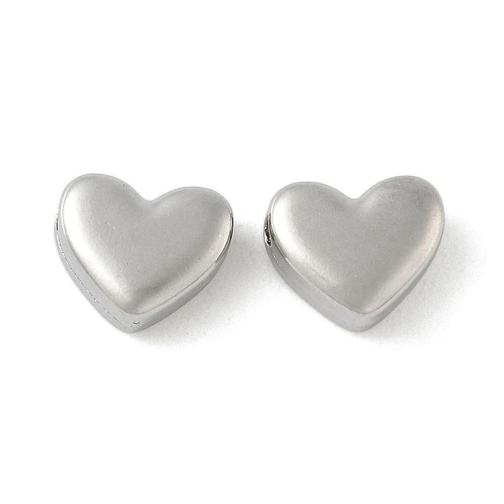 Kraal hartje RVS zilver 8mm - per stuk-bedels-Kraaltjes van Renate