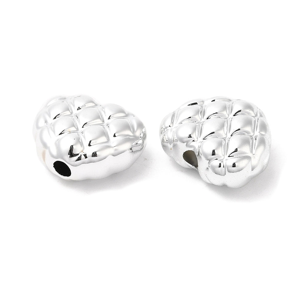 Kraal hartje Plastic Zilver 17x20mm- Per stuk-bedels-Kraaltjes van Renate