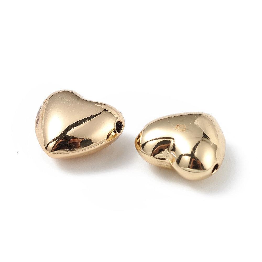 Kraal hartje messing 18K goud 10mm - per stuk-Kralen-Kraaltjes van Renate