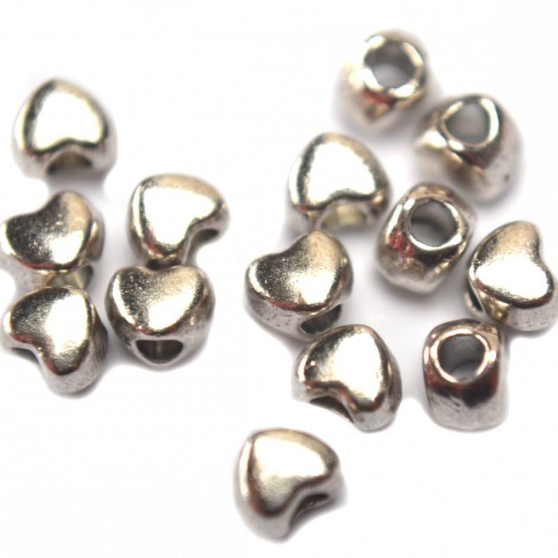 Kraal hartje metaal zilver 4mm-Kraaltjes van Renate