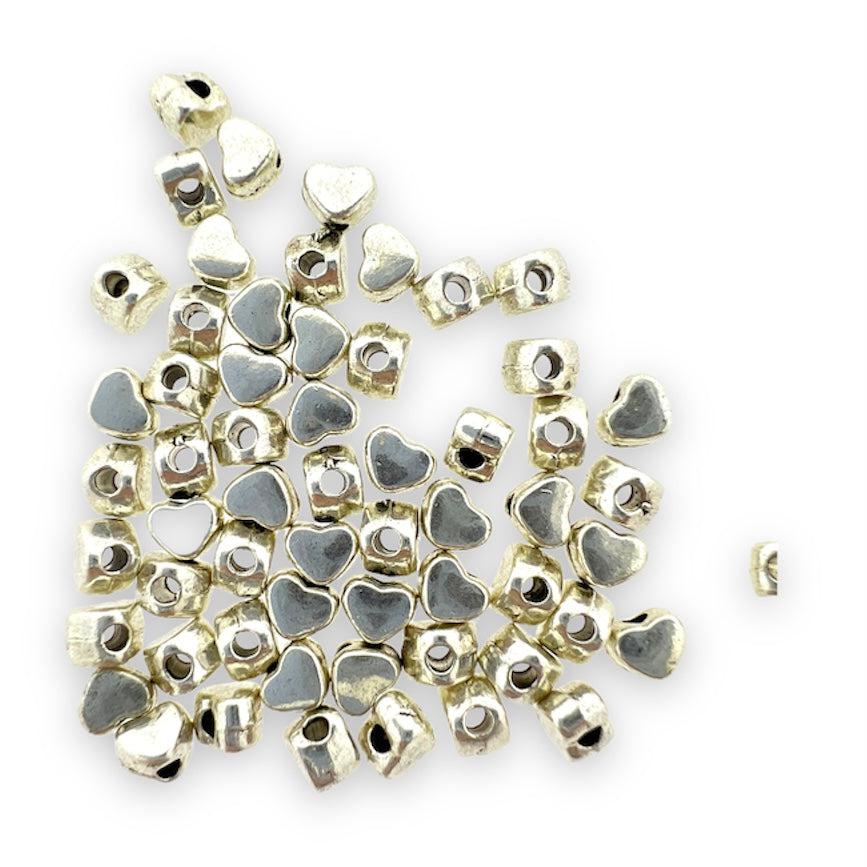 Kraal hartje zilver 3,5x4mm - per 20 stuks-onderdelen-Kraaltjes van Renate