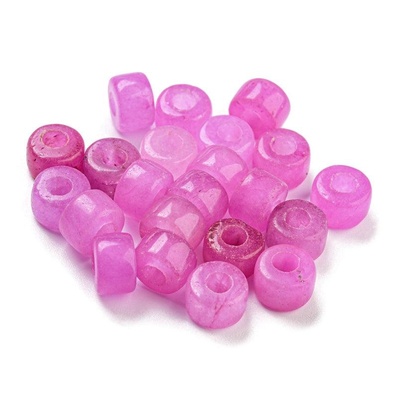 Kraal jade violet disc 8x6mm Ø3mm - per stuk-Kralen-Kraaltjes van Renate