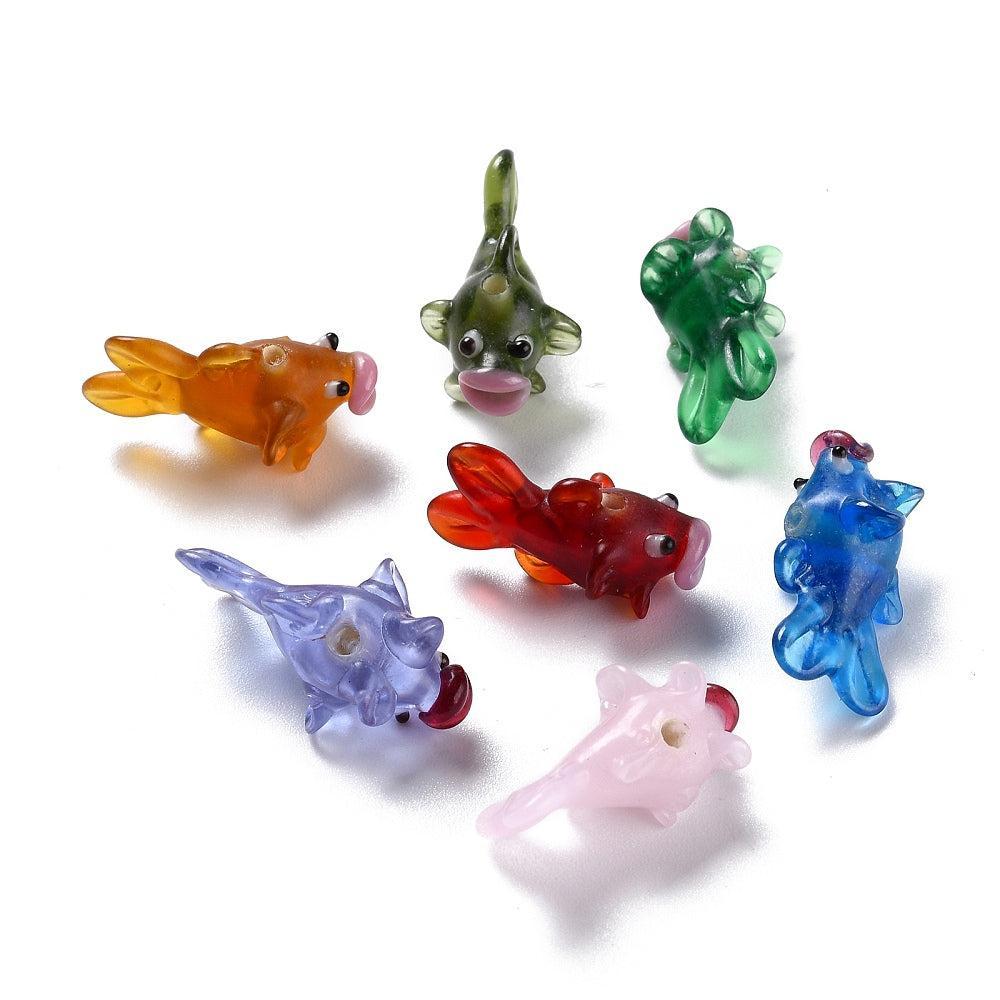 Kraal lampwork Vis Multicolor 25~35mm - per stuk-bedels-Kraaltjes van Renate