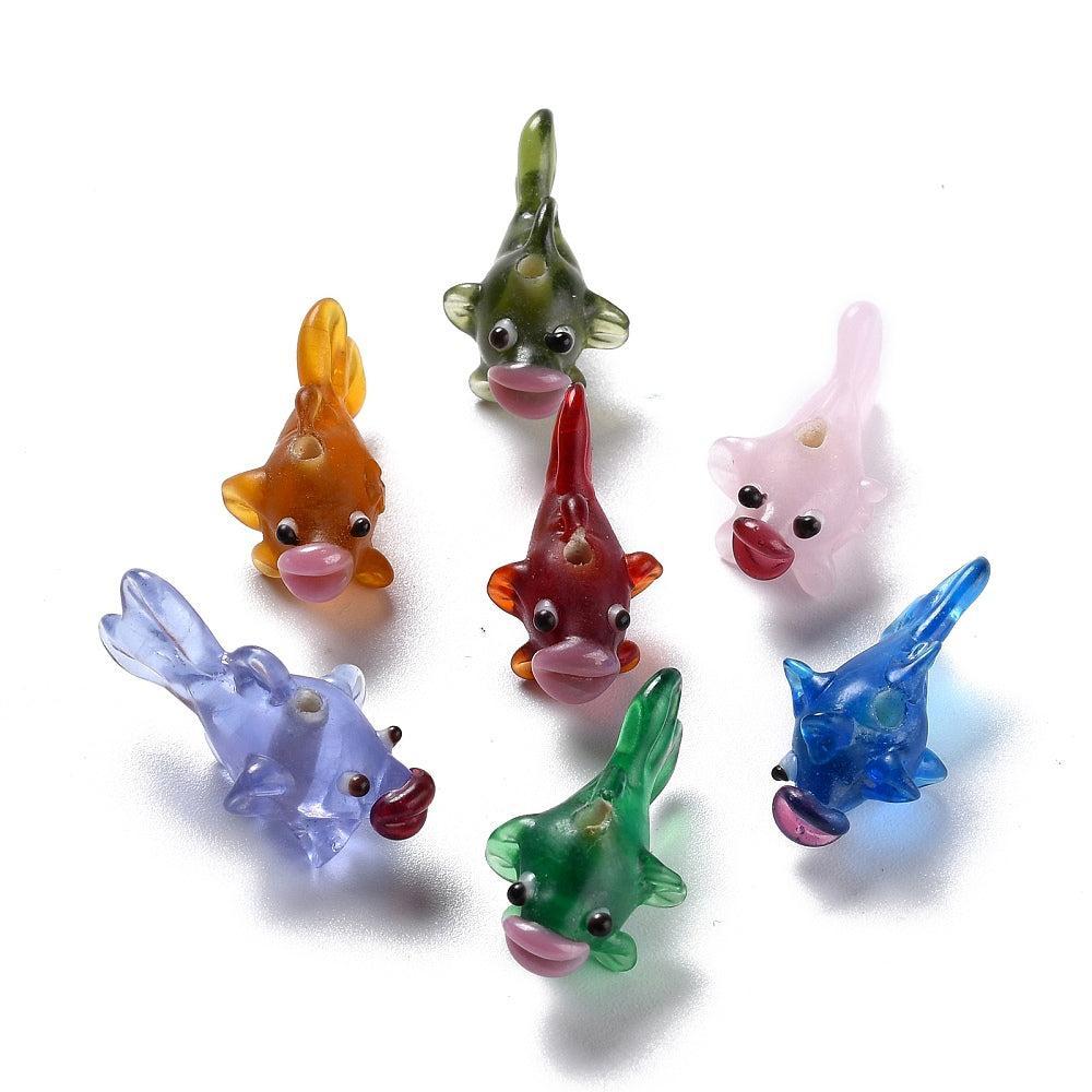 Kraal lampwork Vis Multicolor 25~35mm - per stuk-bedels-Kraaltjes van Renate