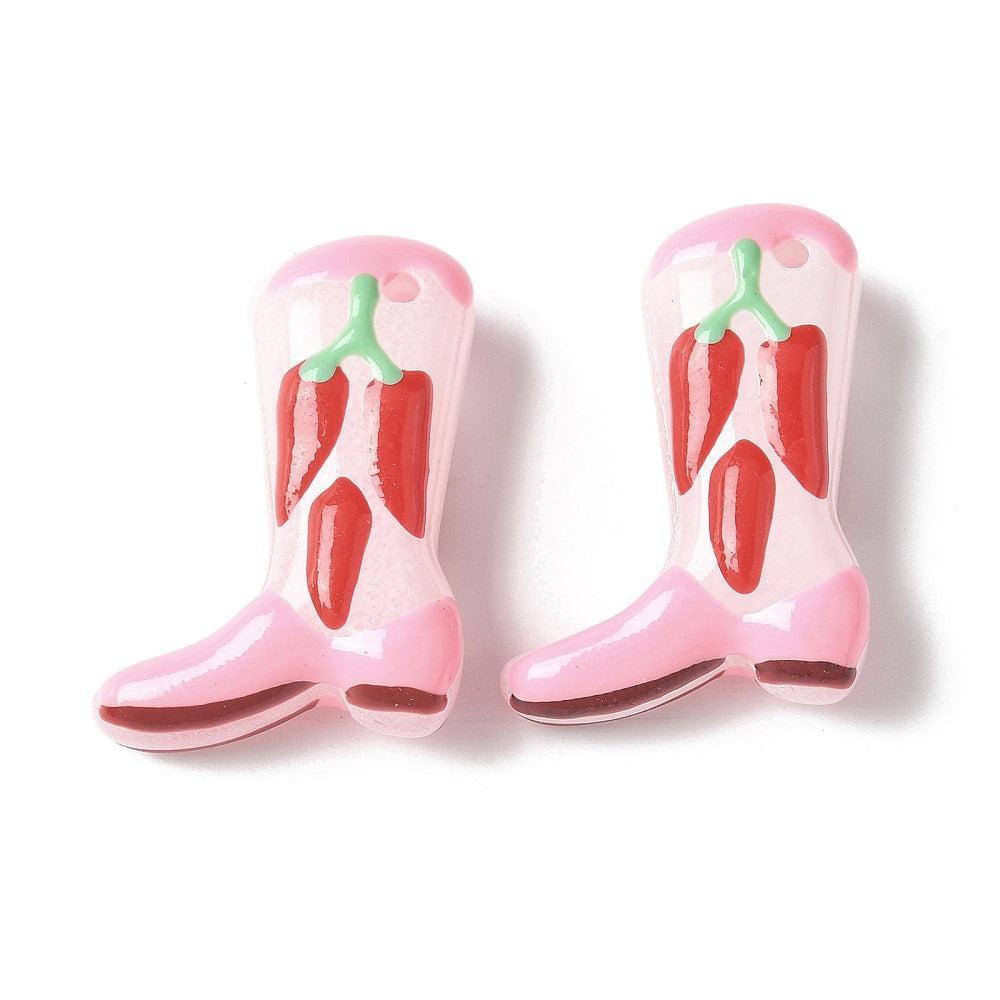 Kraal lampwork cowboylaars chili 24mm- per stuk-bedels-Kraaltjes van Renate